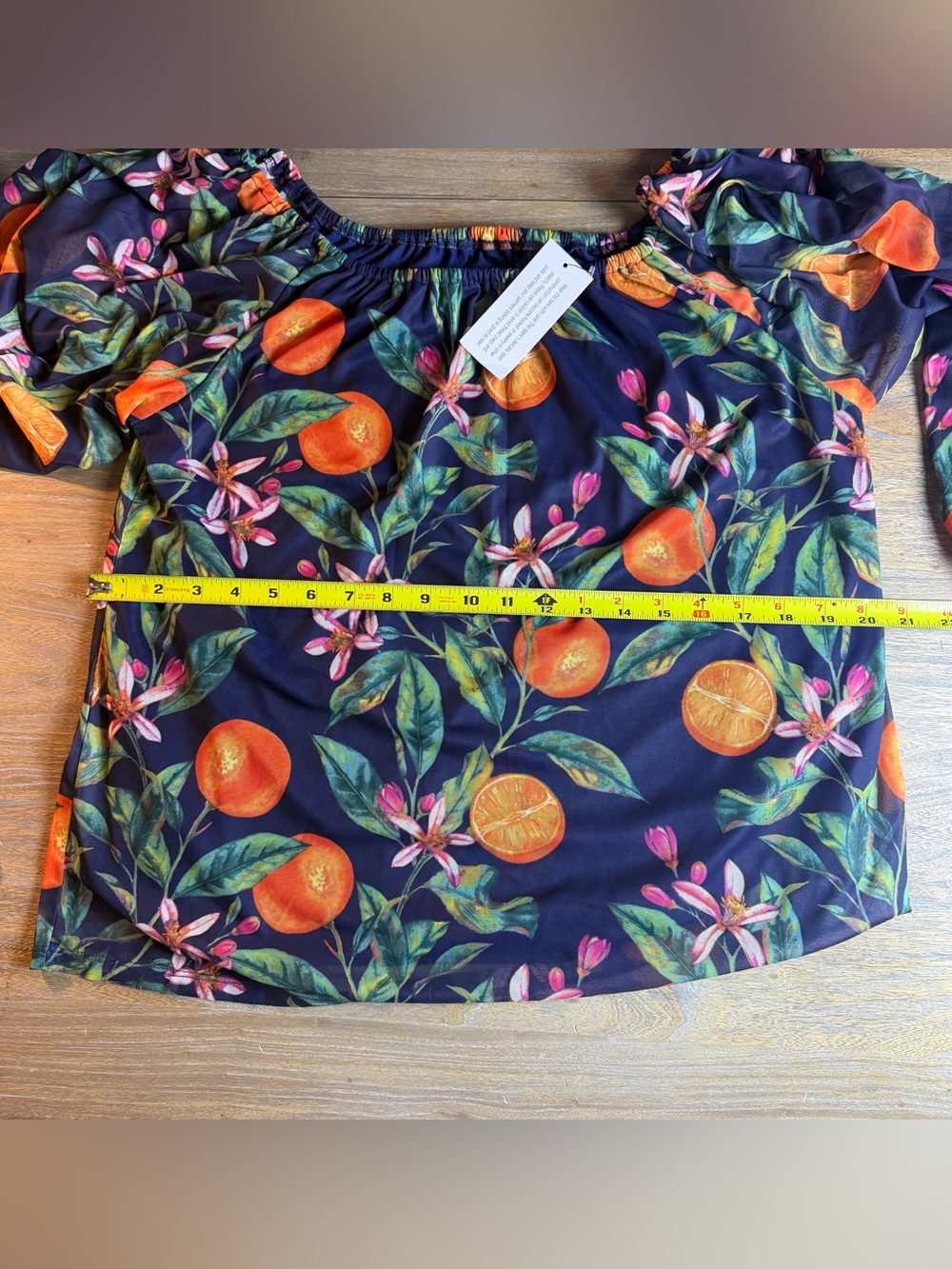 G by Giuliana Navy Top with Citrus and floral print - Picture 7 of 9